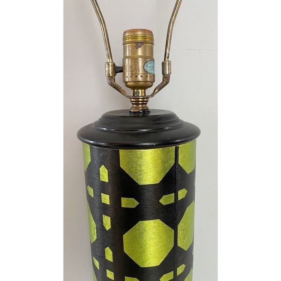 Retro Lamp 70's Green Black Mod Brady Bunch Vintage Large 29 inch - Picture 6 of 10